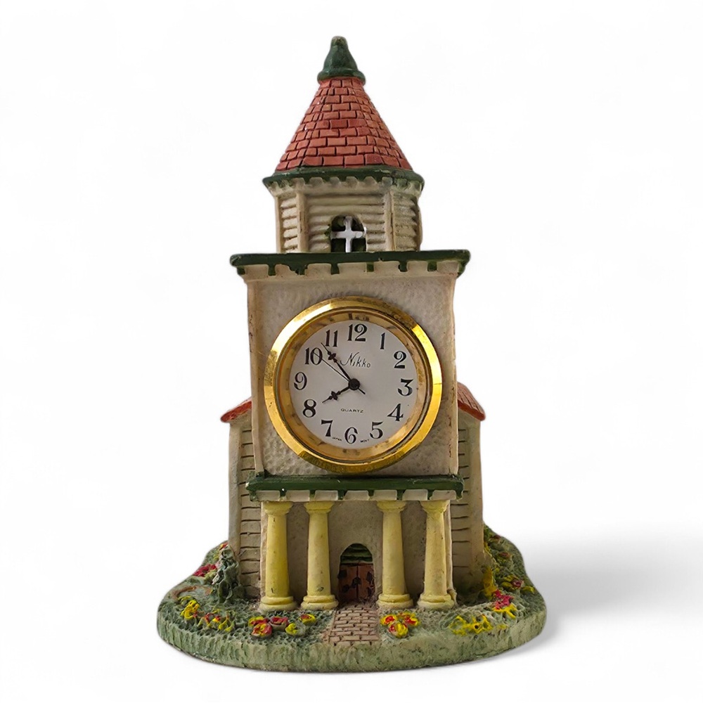 Vintage Nikko Quartz Church Clock Figurine – Hand-Painted Architectural... - Picture 2 of 7